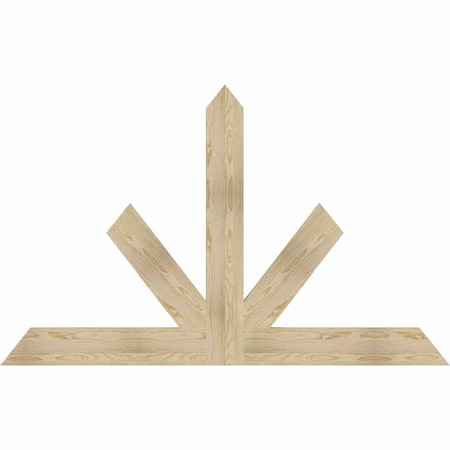 Ekena Millwork Saratoga Rough Sawn Timber Gable Bracket, Douglas Fir, 72"W x 45"H x 2"D x 6"F, 15/12 Pitch GBW072X45X0206SAR00RDF